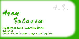 aron volosin business card